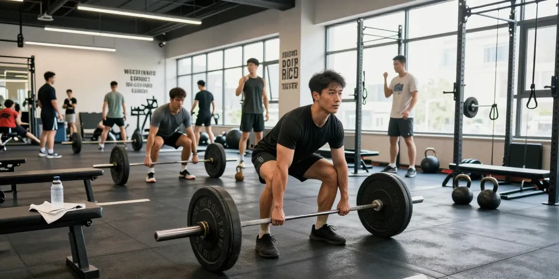 Anabolika Shop: Athlet im Fitnessstudio bei einem Deadlift-Training mit Energie und Stärke.