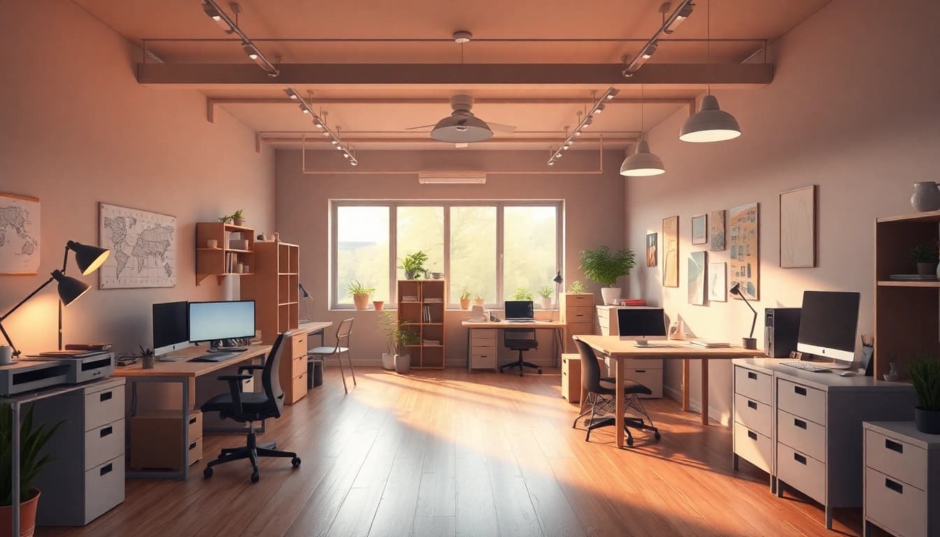Ein kreatives Animationsstudio, in dem Designer und Künstler an Projekten arbeiten und digitale Techniken nutzen.