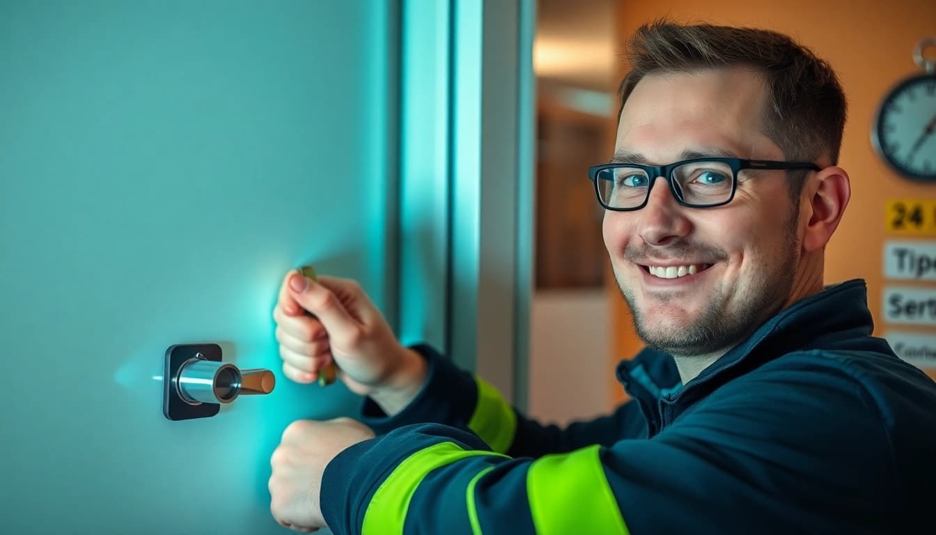 Schlüsseldienst Rastatt: Techniker eröffnet sicher eine Tür ohne Schäden zu verursachen.