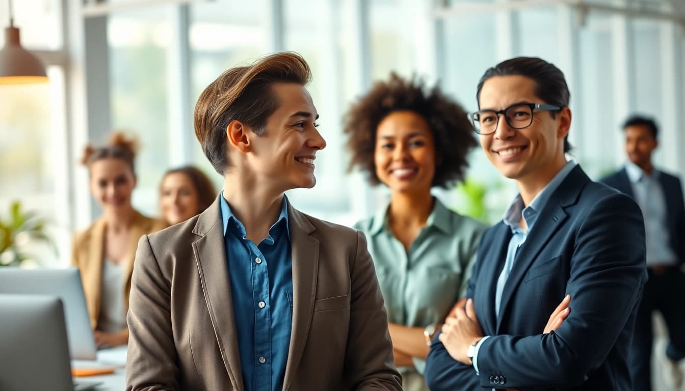 Effektive Personalvermittlung mit einem Berater im modernen Büro, das Professionalität ausstrahlt.