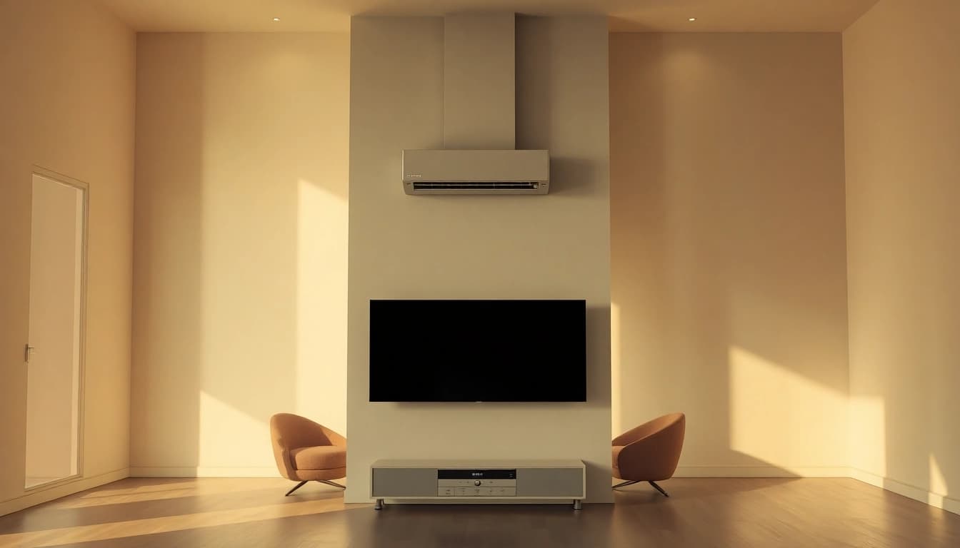 Klimaanlagen in einem eleganten Raum präsentieren modernes Design und effiziente Kühlung.