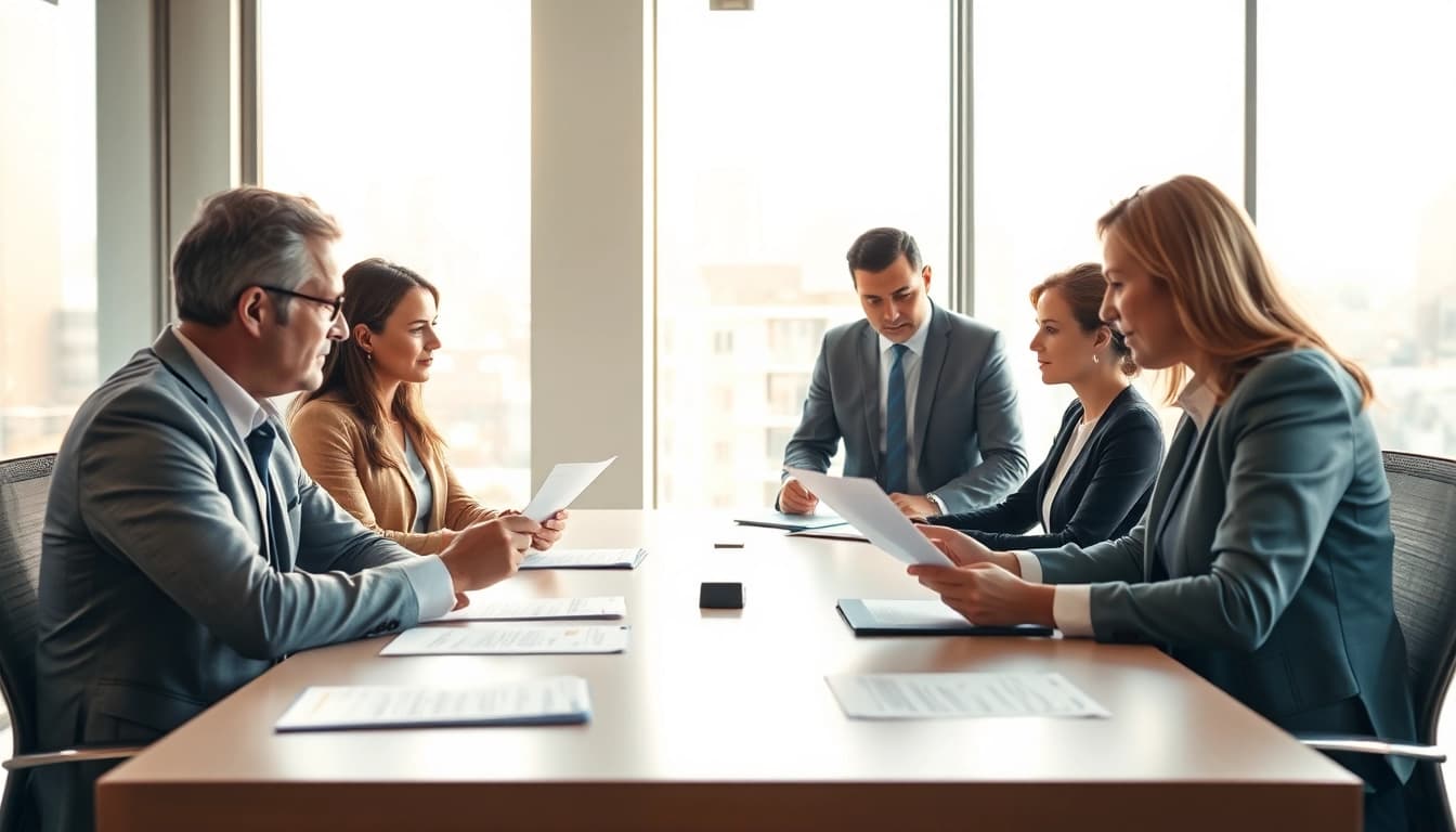 Führungskräfte und Headhunter in einer Besprechung über Headhunting Vertrieb und Rekrutierungssysteme.