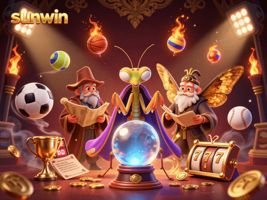 Engage with sunwin's thrilling sports betting environment featuring fortune tellers and dynamic game elements.