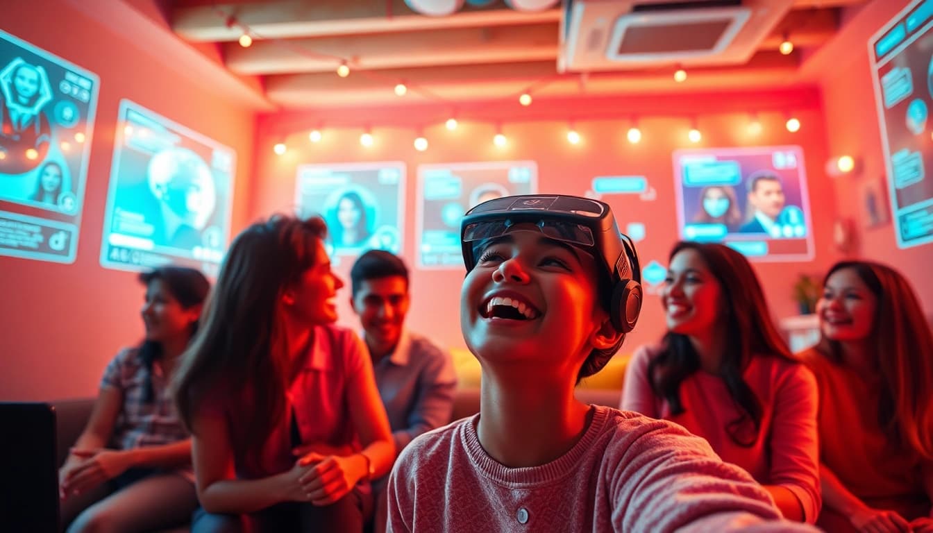 Engaging AI chat interactions showcasing emotions in cozy virtual settings, focusing on ai chat porn.