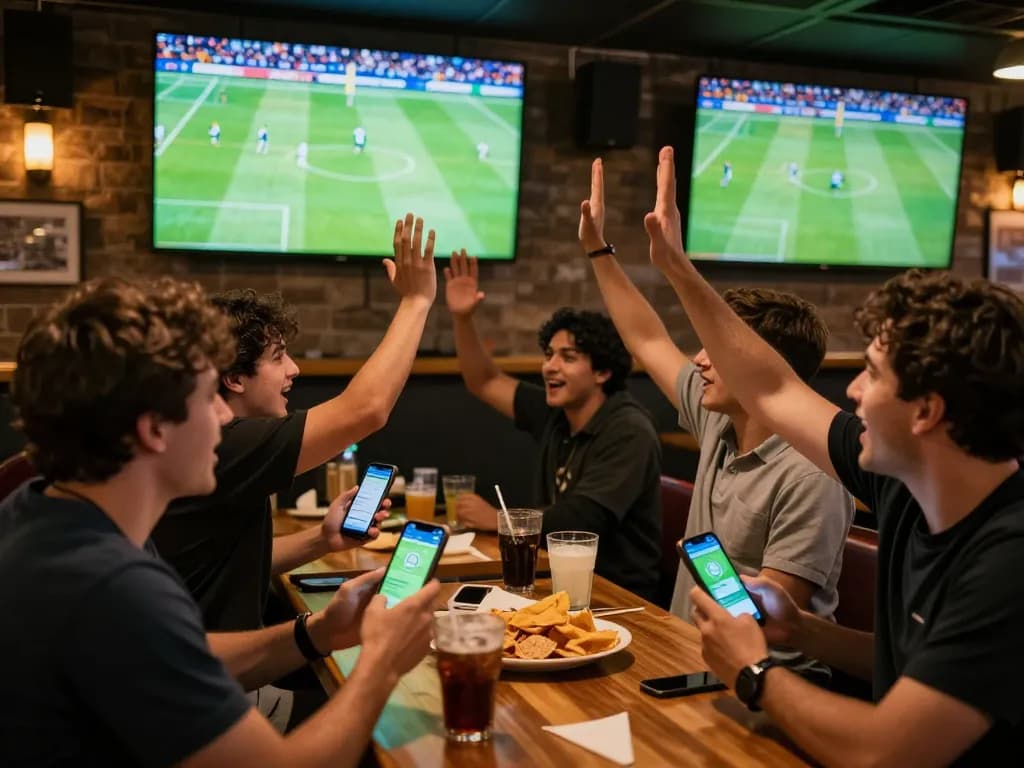 Fans engaging in sports betting excitement at Cà Khịa TV during a live match event.