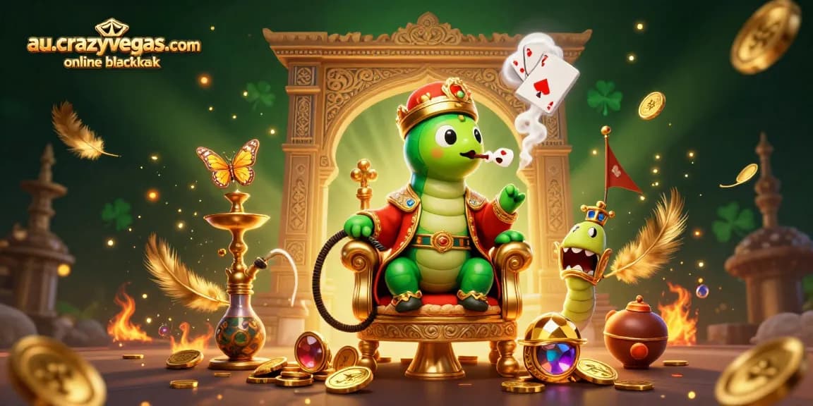 Experience the excitement of au.crazyvegas.com online blackjack with a vibrant 3D casino scene