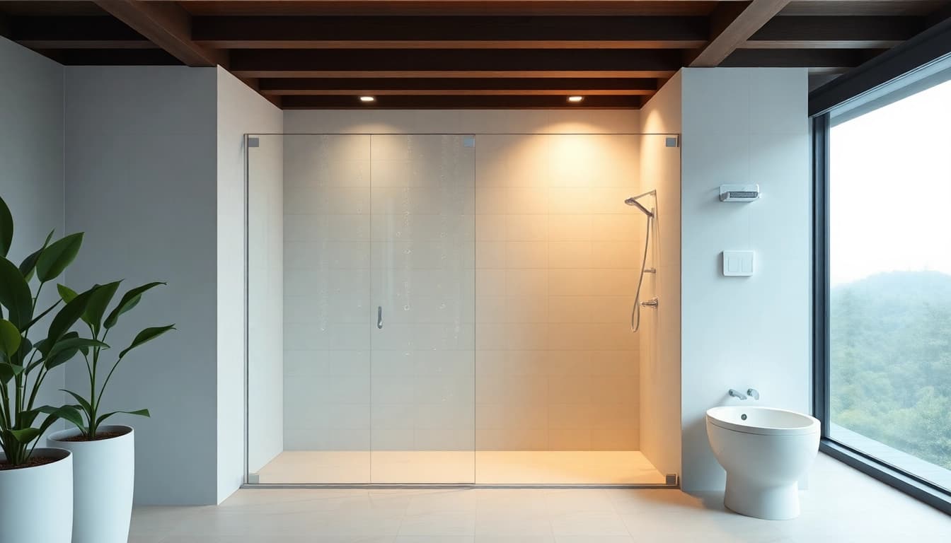 Erleben Sie die elegante sonni Duschkabine mit modernem Glas-Design und zeitgenössischem Stil in einem luxuriösen Badezimmer.