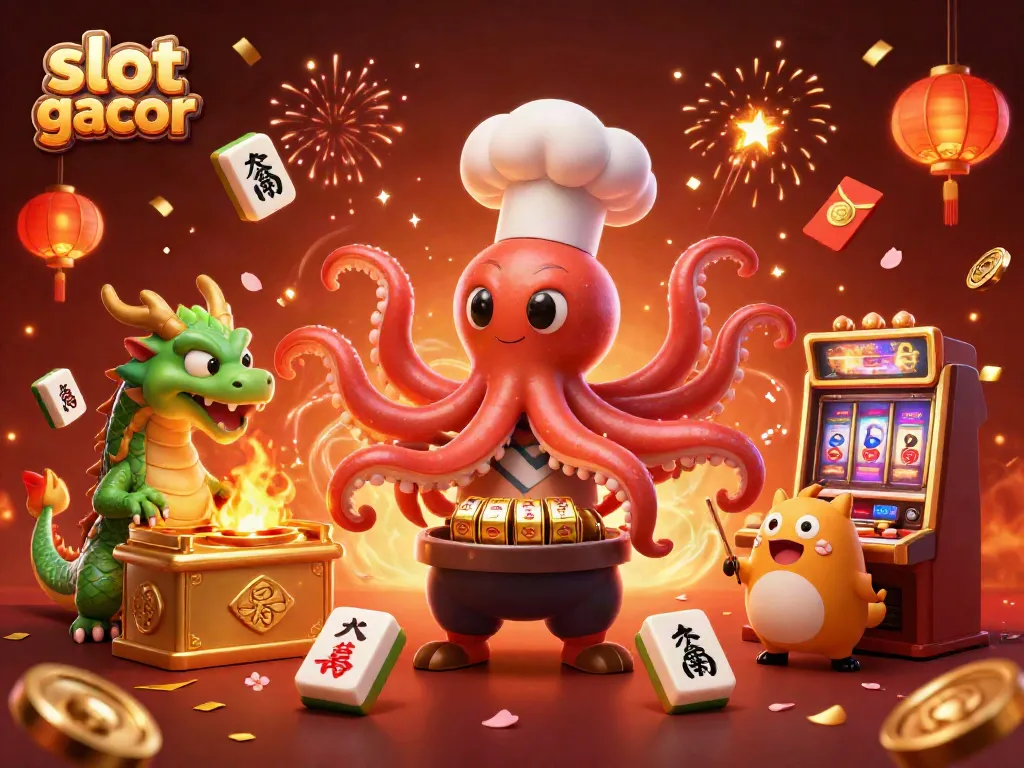 Experience thrilling slot gacor excitement with a colorful scene featuring vibrant characters and jackpot elements.