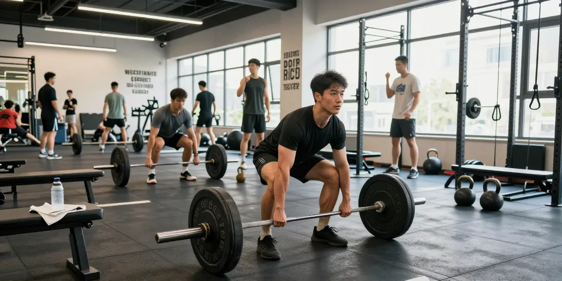 Anabolika Shop: Athlet im Fitnessstudio bei einem Deadlift-Training mit Energie und Stärke.