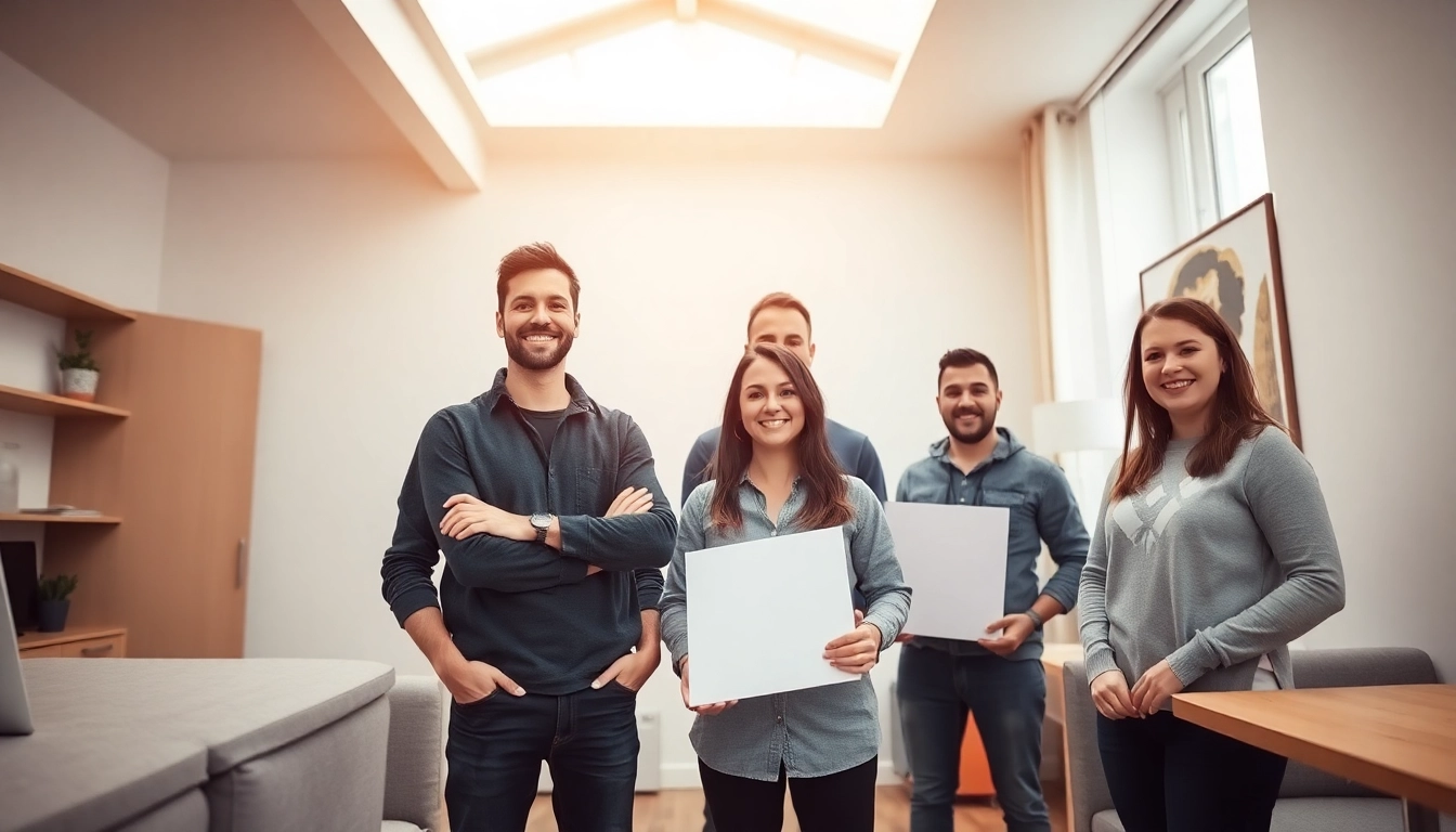 Professionelle Räumung Wien: Team bei der Arbeit, Möbel und Kartons im Fokus.