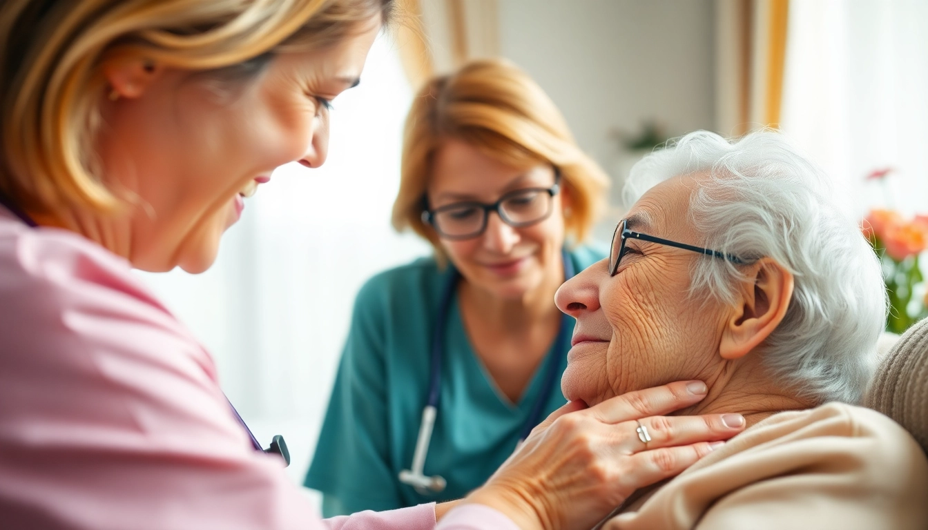 Professional care by ambulanter pflegedienst köln aiding seniors in a warm home environment.