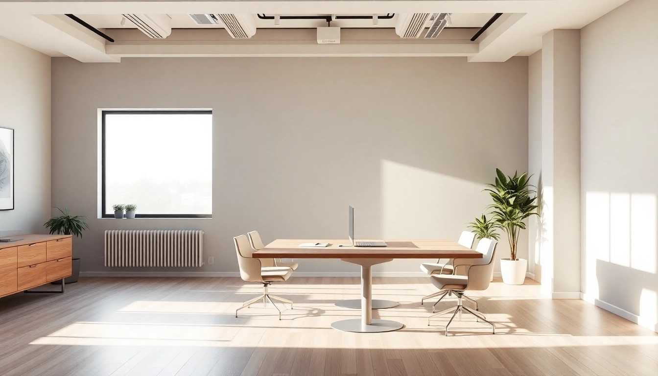 Showcasing a professional workspace for Unternehmensberatung with modern design and natural lighting highlights.