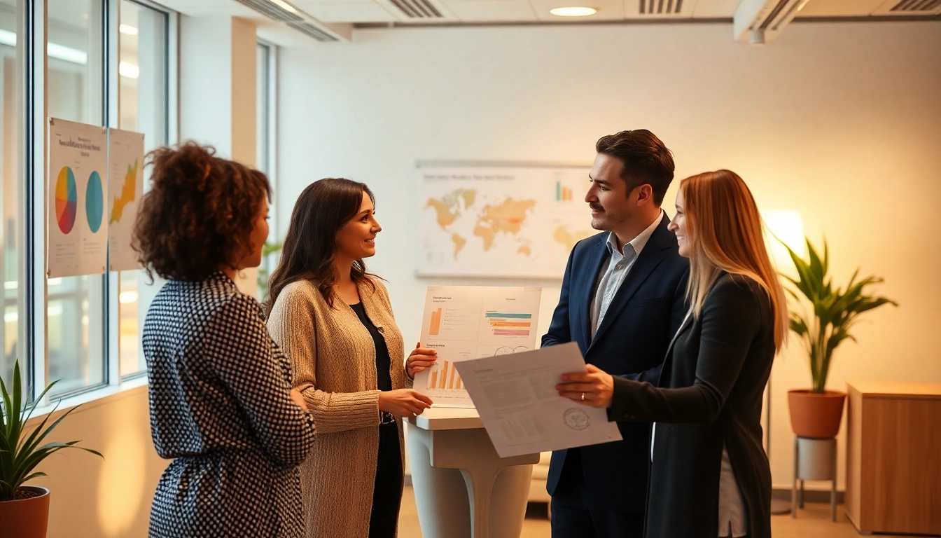 Engage with effective pflege marketing strategies through a vibrant team meeting in a modern office.