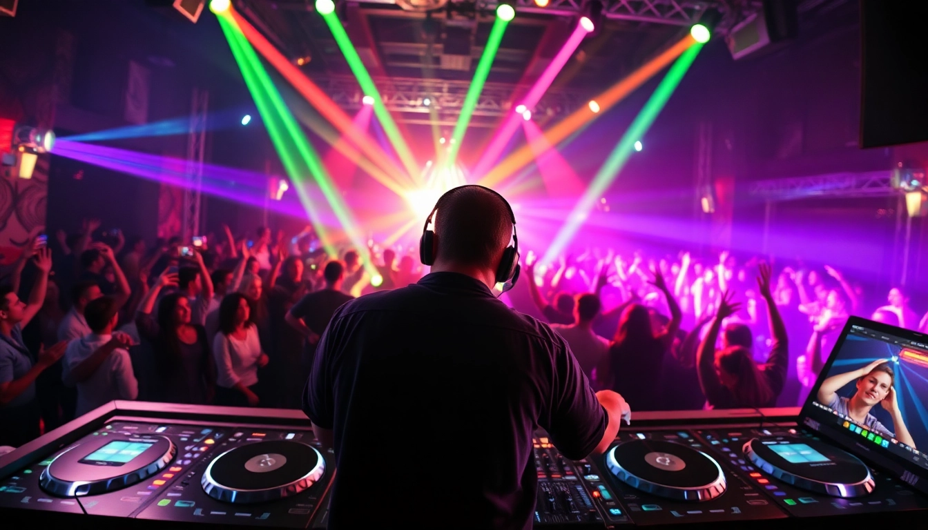 DJ in München begeistert das Publikum mit beeindruckender Lichtshow und Musik.