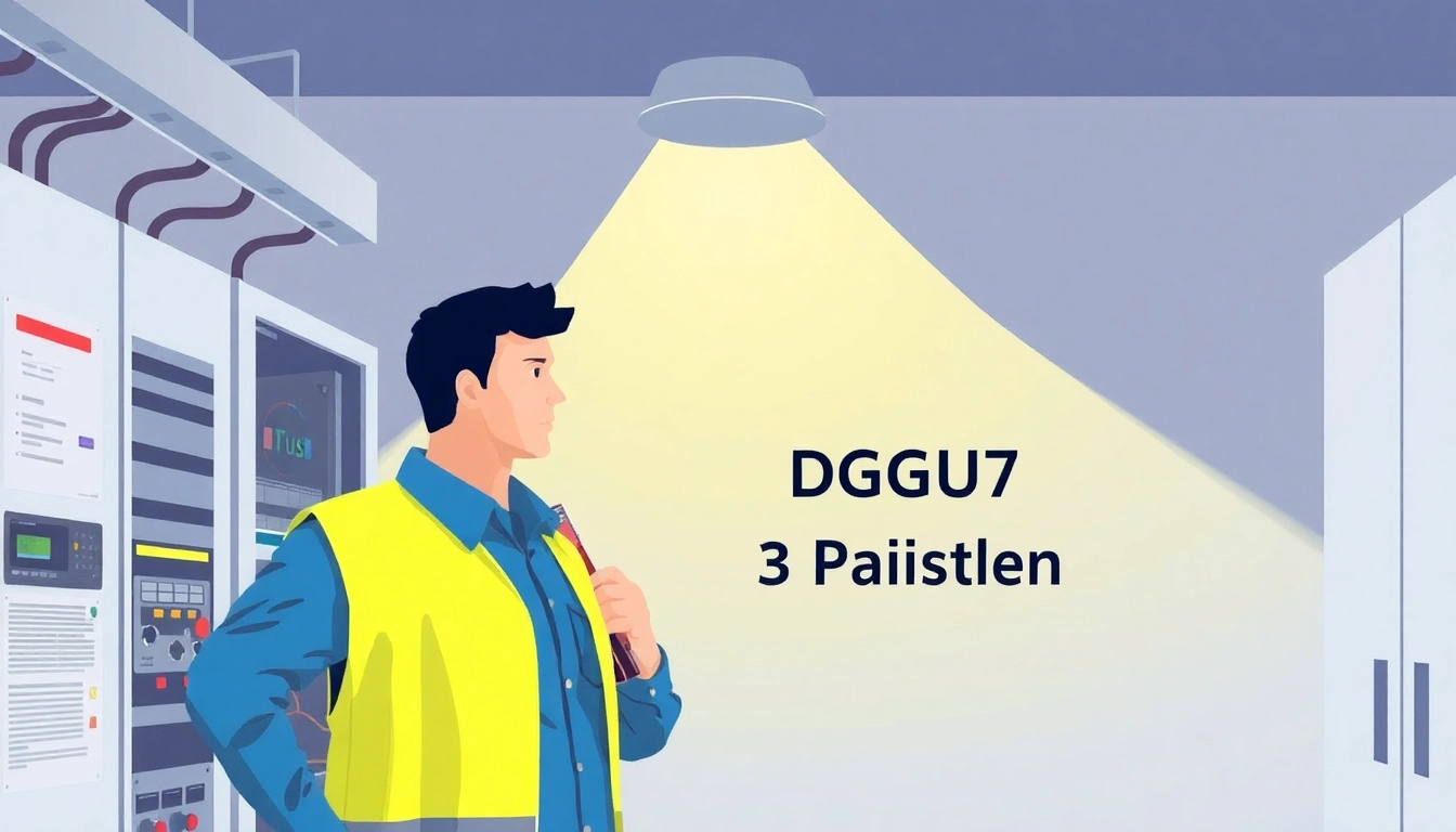 Technician performing a DGUV V3 Prüfung on electrical equipment for workplace safety.