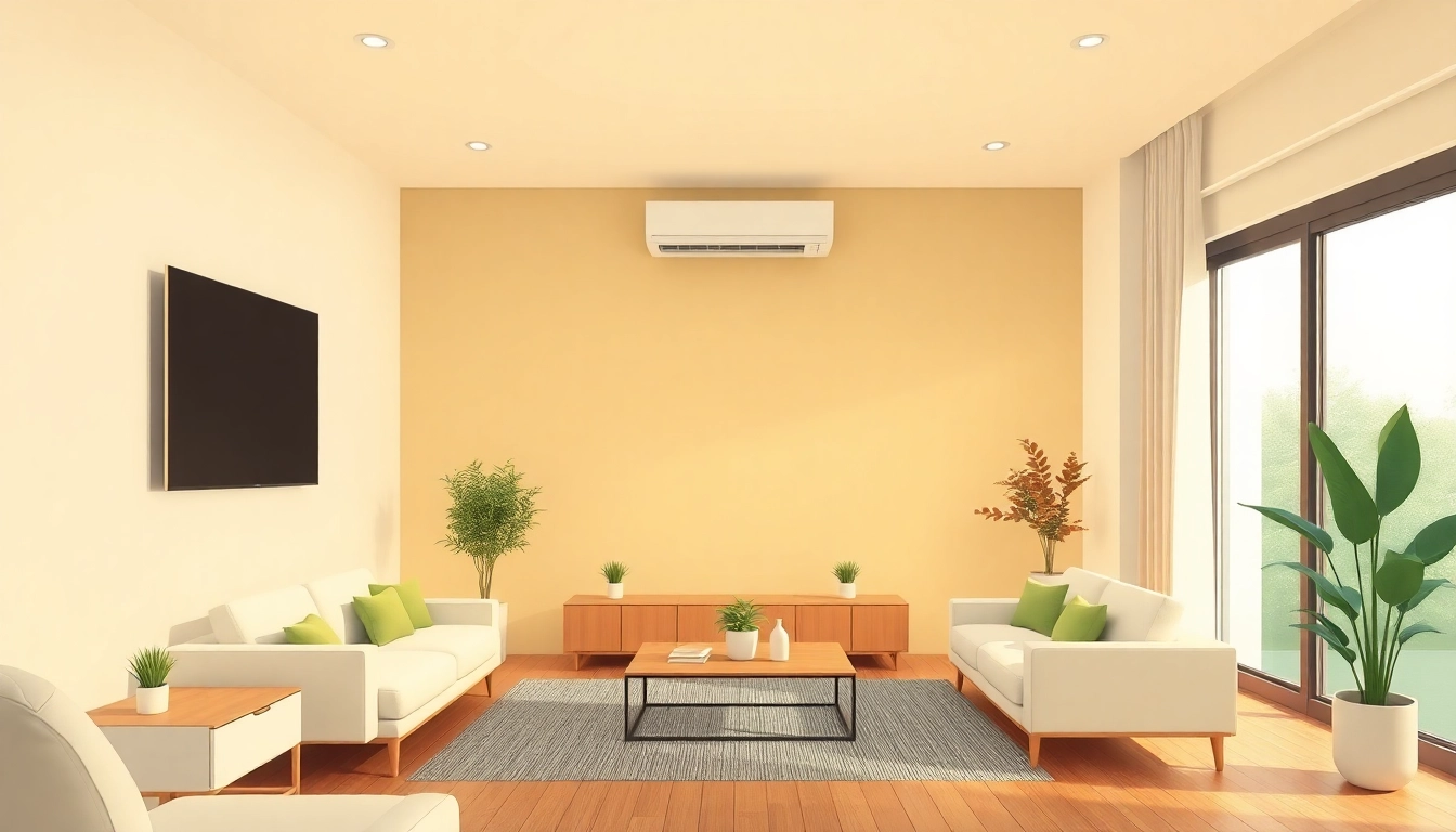 Experience the comfort of Klimaanlagen in a contemporary living space, showcasing an elegant installation.