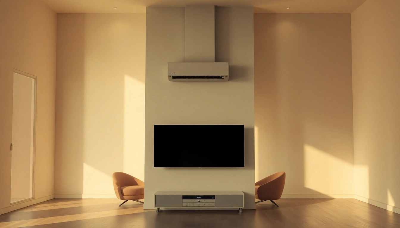 Klimaanlagen in einem eleganten Raum präsentieren modernes Design und effiziente Kühlung.