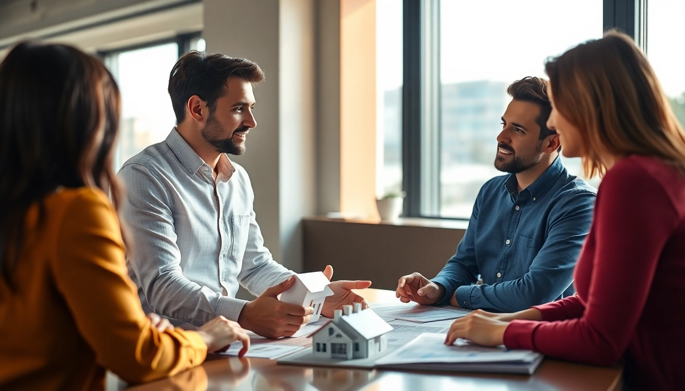Immobilienmakler Frankfurt Preungesheim berät Kunden bei Immobilienbesichtigung am Schreibtisch.