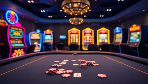 Erleben Sie das aufregende Ambiente eines modernen online casino schweiz mit luxuriösen Spieltischen und digitalen Spielautomaten.
