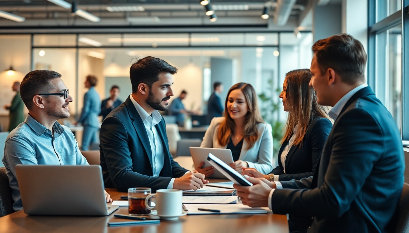 Professionelle Beratungsszene durch Headhunter Solingen mit Kandidaten in einem modernen Büro.