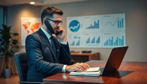 Headhunter bei der direkten Ansprache von Kandidaten in einem modernen Büro.
