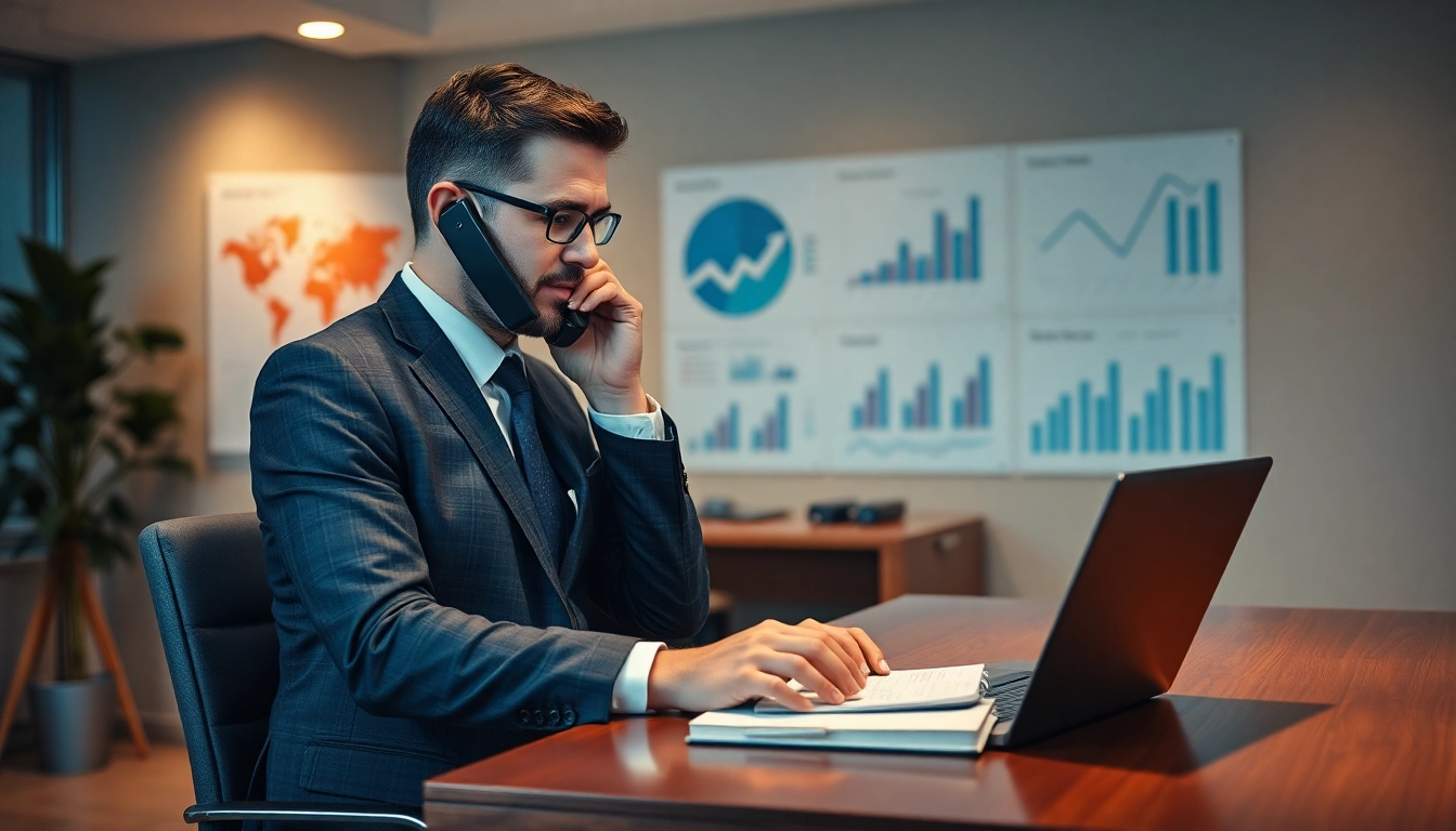 Headhunter bei der direkten Ansprache von Kandidaten in einem modernen Büro.