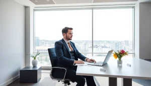 Headhunter IT führt Interviews in einem modernen Büro mit natürlichem Licht.