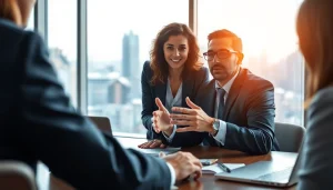 Headhunter IT engaging with candidates in a modern office setting.