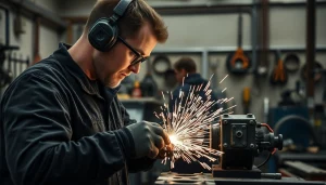 Erfahren Sie mehr über Glanzdrehen Felgen Termin München mit einem Mechaniker, der hochwertige Felgen bearbeitet.