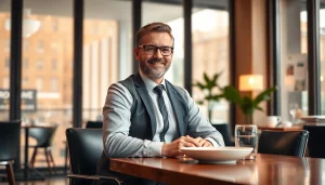 Headhunter Gastronomie im Gespräch mit einem Bewerber in einem eleganten Büro.