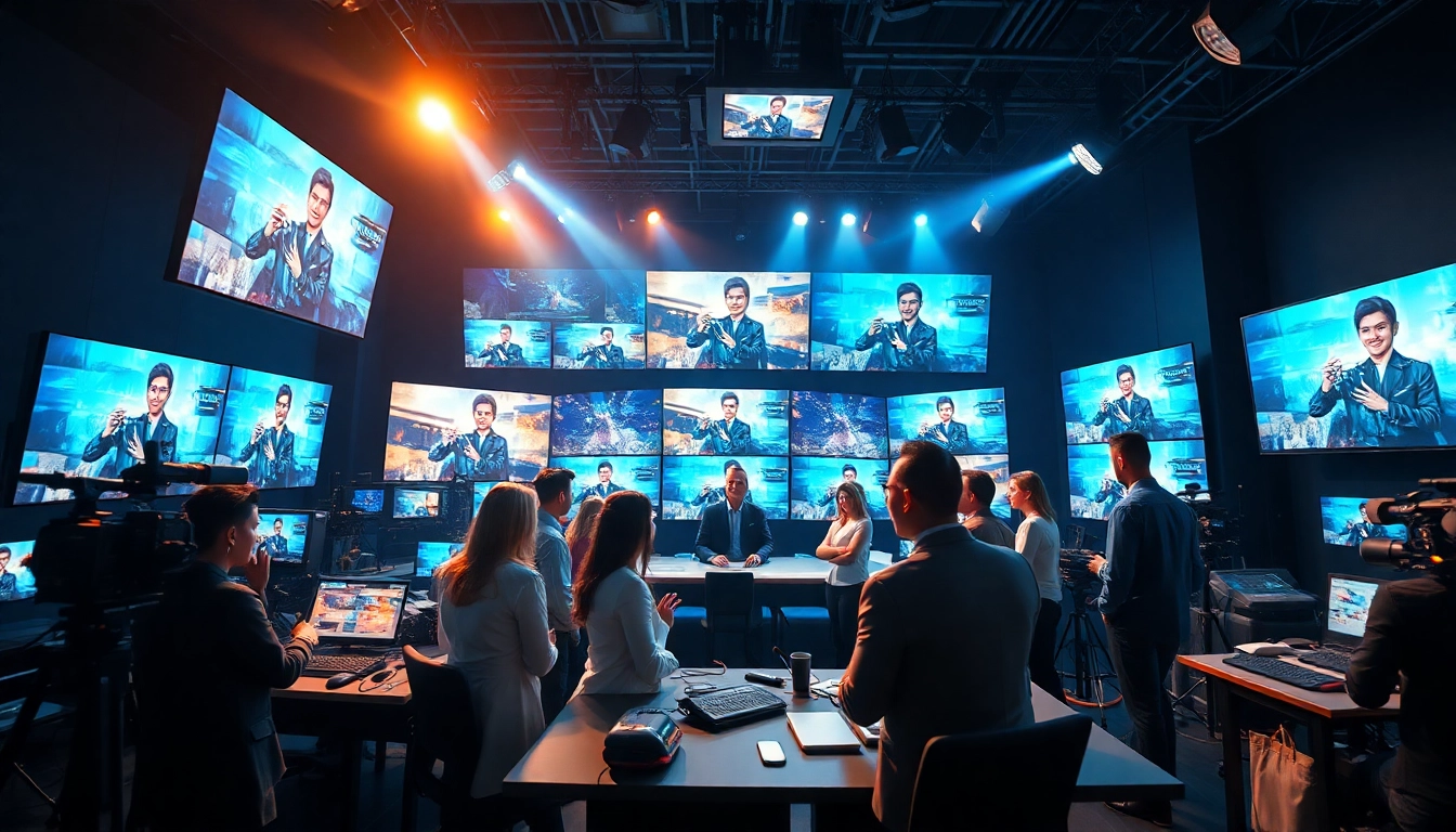 Lauthaitv media studio featuring diverse professionals collaborating on innovative streaming content.