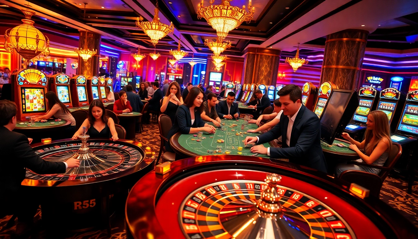 Excited players engaging in high-stakes gameplay at https://xx88.eu.com/ casino, showcasing poker, roulette, and slot machines.