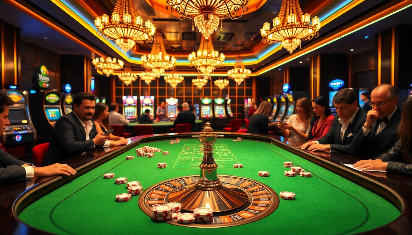 Players enjoying a thrilling game at 88i nhà cái's luxurious casino table, emphasizing excitement and engagement.